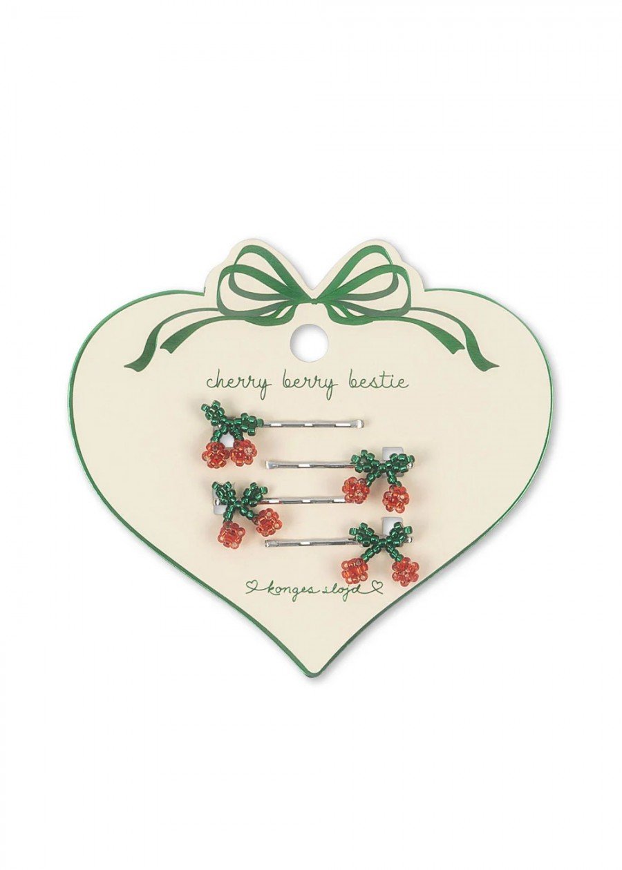 Hair pin mini cherry, 4pcs KS103215