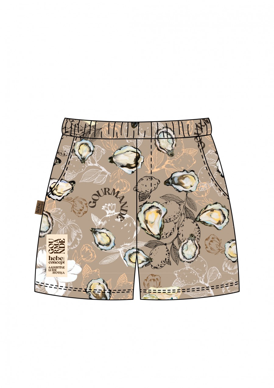 Shorts with oyster allover print for female KLA24059