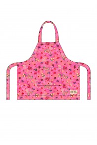 Apron with pink fruits allover print