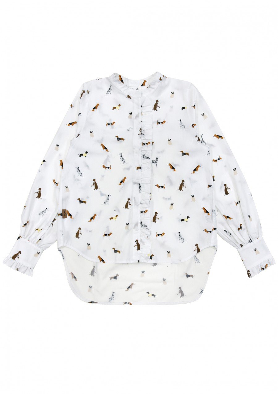 Blouse with small dogs print for female FW23321