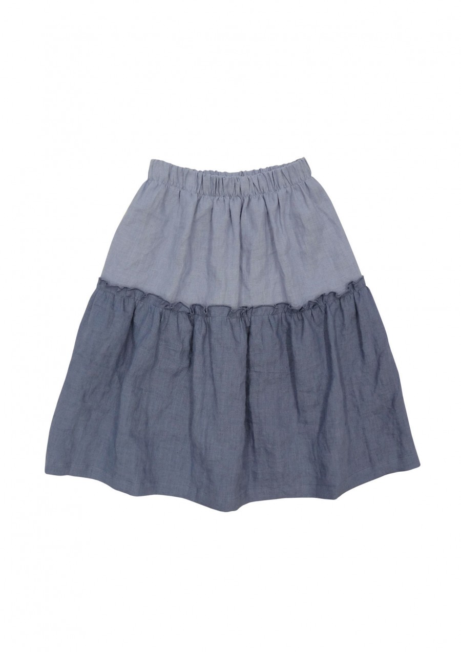 Blue linen skirt SS180127