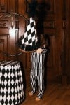 Leggings with high waist and black and white stripes FW23067