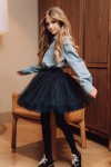Tulle skirt blue and navy, reversable FW20149
