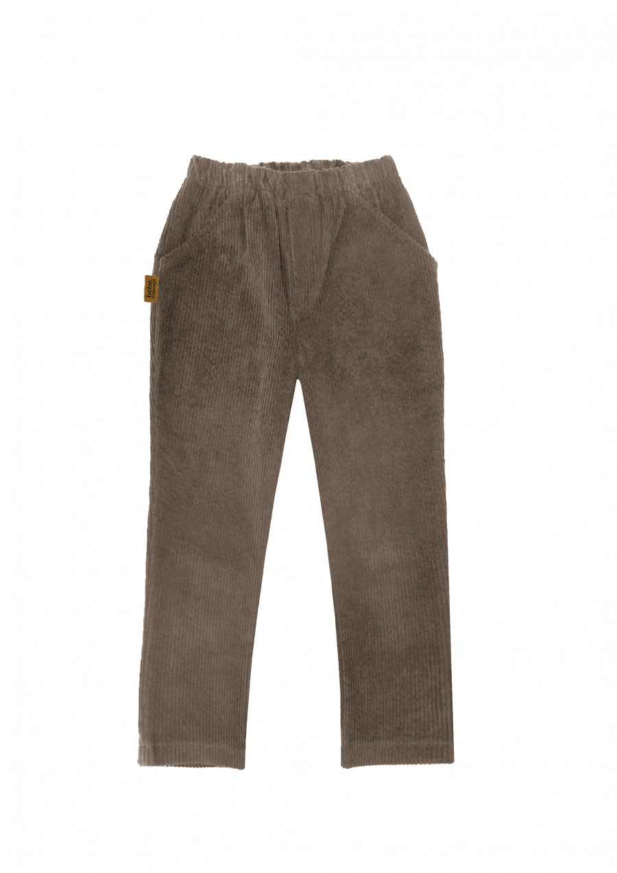 Pants with pockets taupe corduroy 0113_F25051
