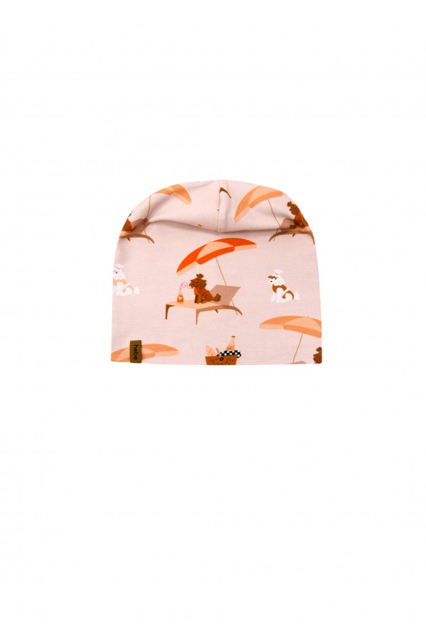 Hat pink with dog and umbrella print SS24179