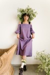 Dress purple linen for female LIGO2311