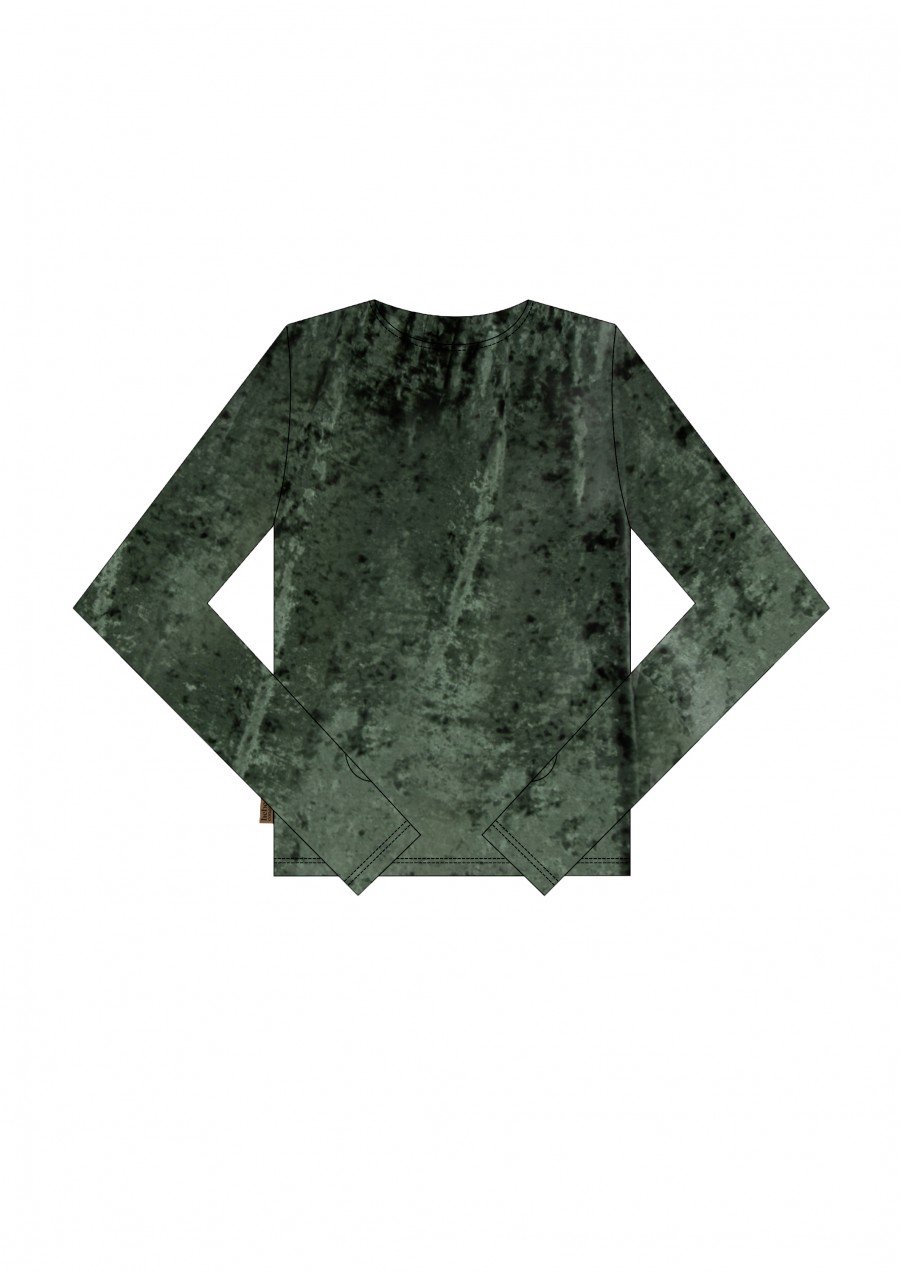 Top green festive velvet with and subtle thumbhole cuffs FW24145