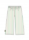 Pants cotton off-white with green stripes print SS24043L
