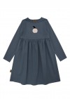 Kids dress midnight blue with apple print AY24220