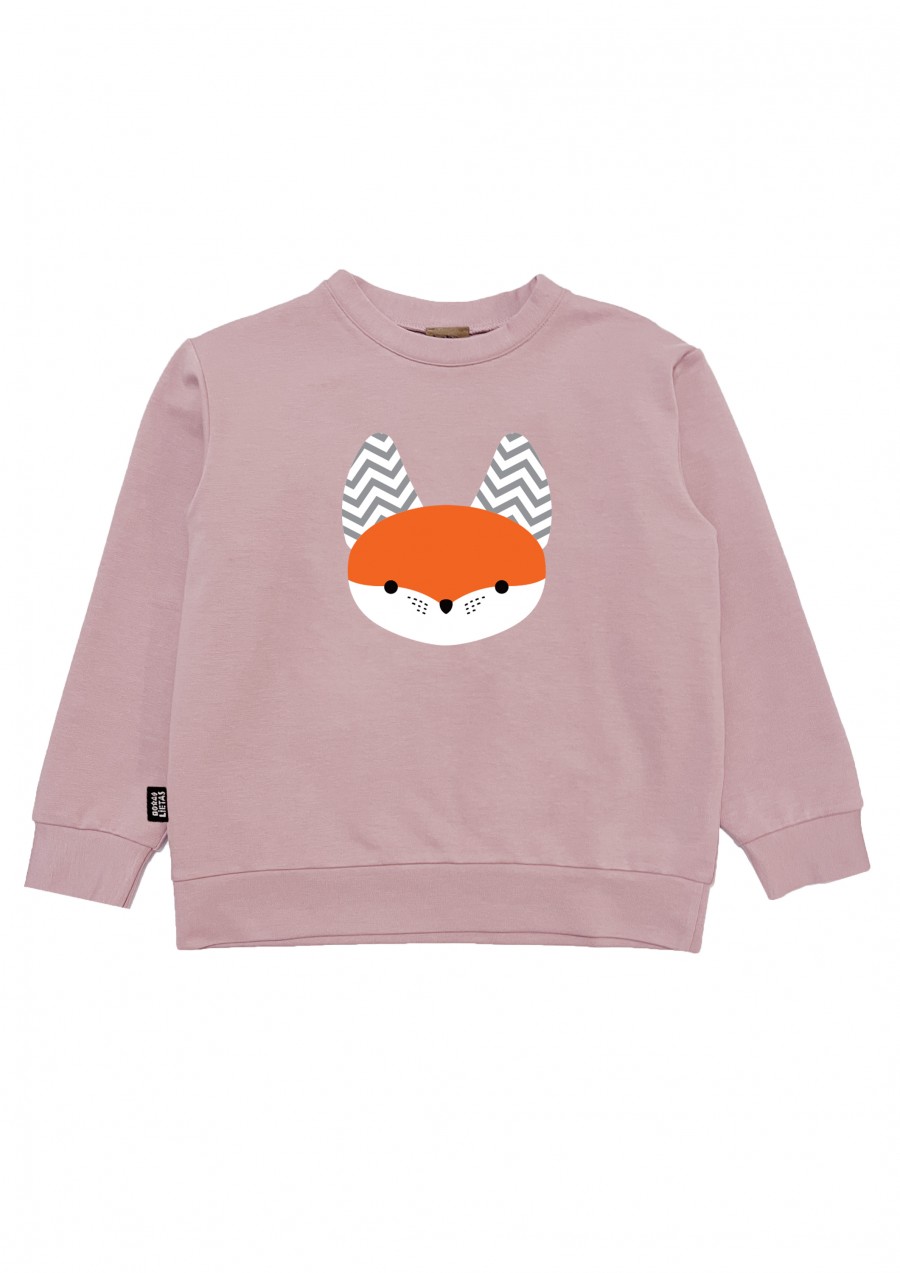 Sweater pink with Tuta's fox print 0074_TF2402