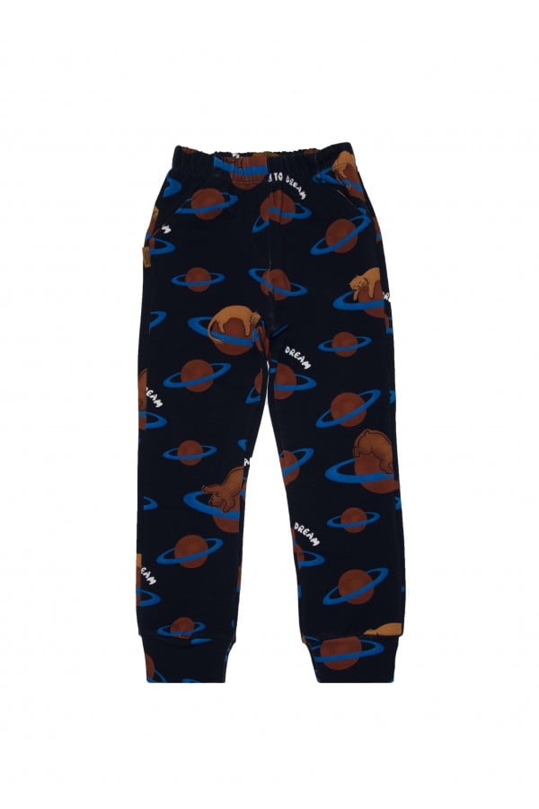 Sweatpants with allover planet print FW24056