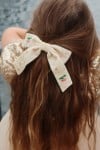 Velvet bow pearly hair clip KS103208