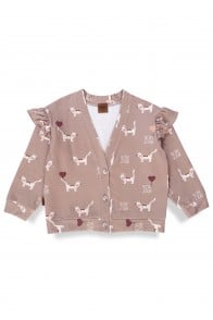 Jacket with all-over cat print