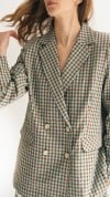 Jacket mint and brown checkers for female 0030_S25141