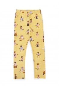 Leggings with yellow cat allover print