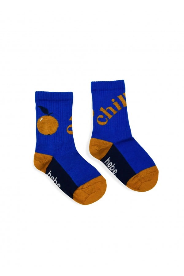 Socks dark blue with apple SS24333