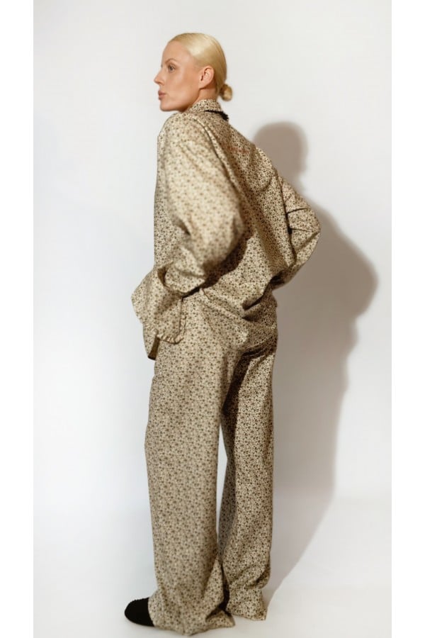 Lazy blossom off-white pants, long 0039_LM012