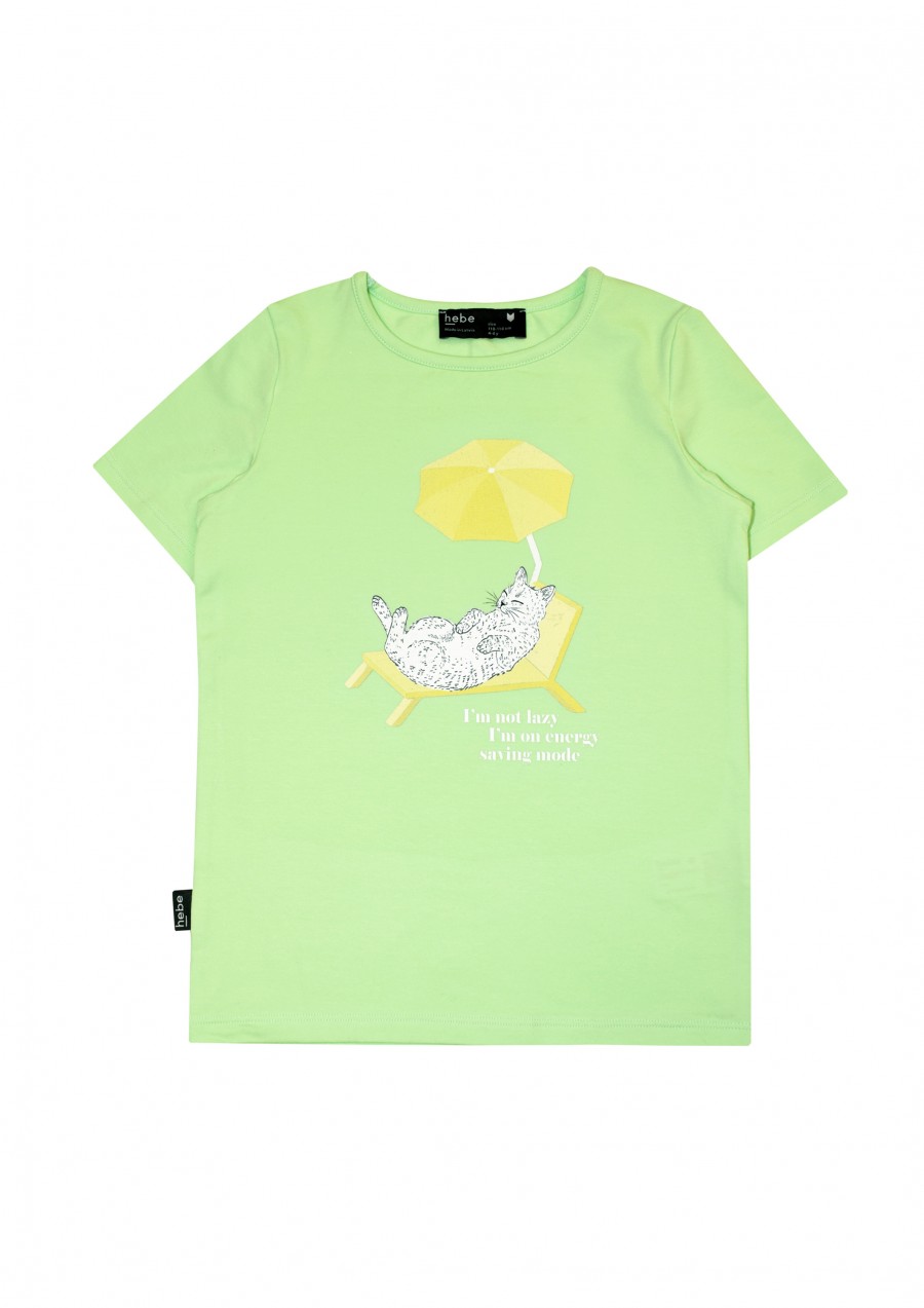 Top light green with a cat SS21059
