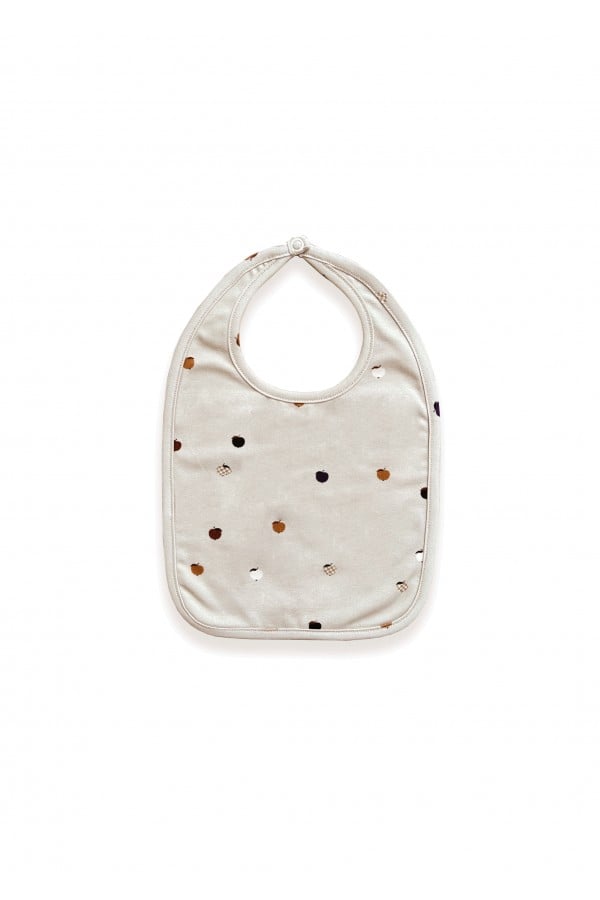 Bib with all-over small apple print 0175_F25170