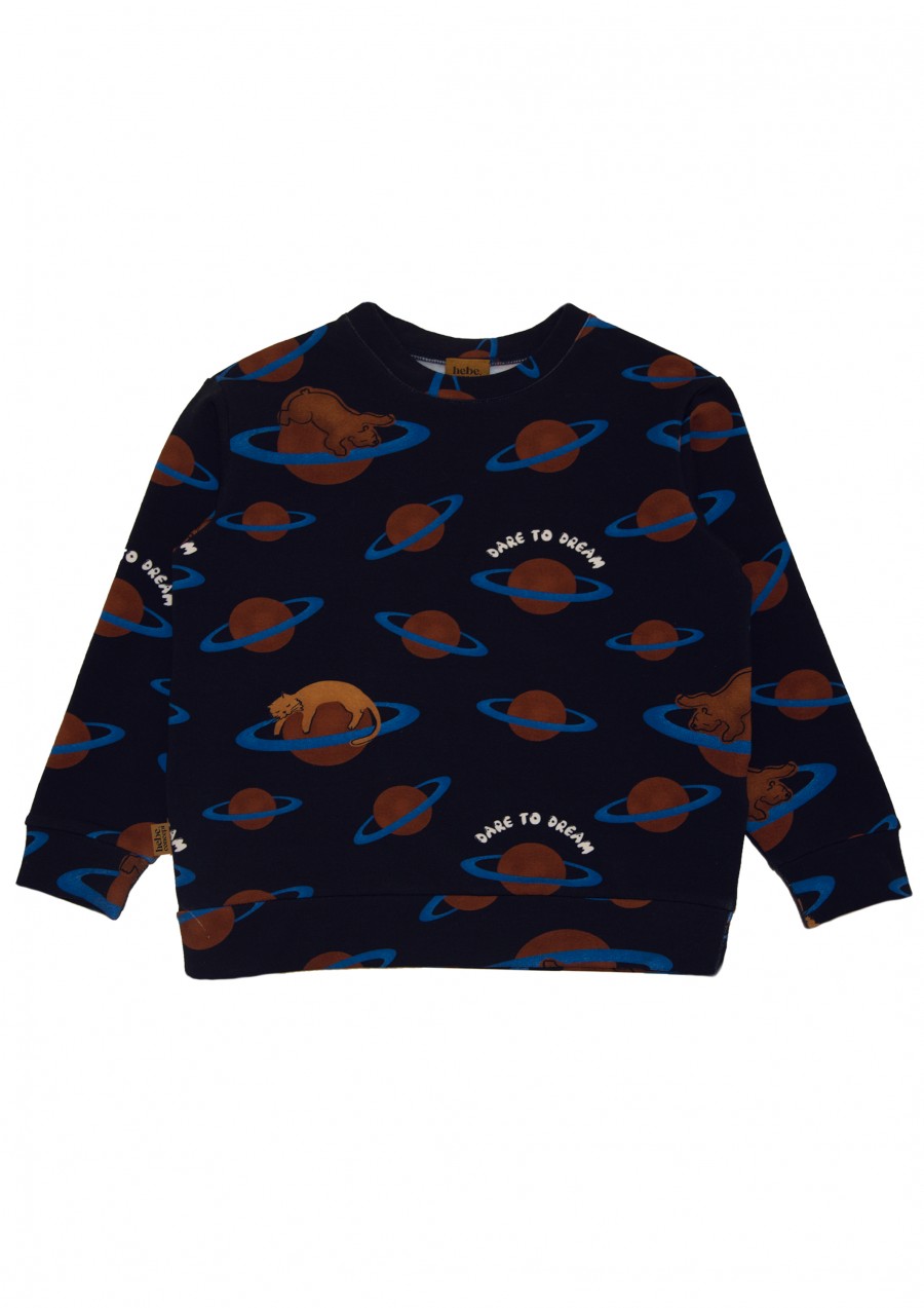 Sweatshirt with allover planet print FW24055