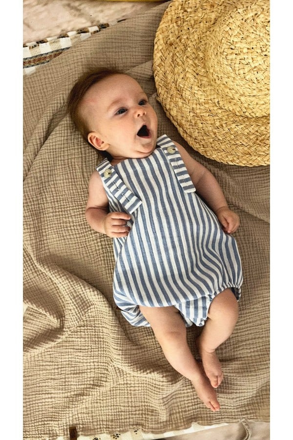 Romper with blue stripes 0050_S25255