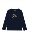 Top drk navy with Hot Cacoa Season print WINTER2301