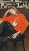 Hebe.Concept collab Anna Panna  sweater orange RAMEN for adults super ovesize 0187_AP0002