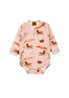Wrap body pink with dog and umbrella print SS24184