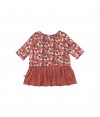 Blouse floral red with frill FW20001L