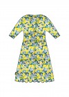 Dress yellow flower print with sleeves SS21076L