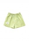 Shorts lime green checkered for female 0103_S25365