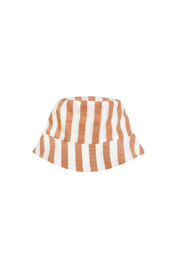 Sun hat with sandy brown stripes for boys SS24489