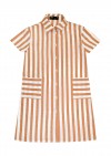 Shirt dress with sandy brown stripes for female SS21248