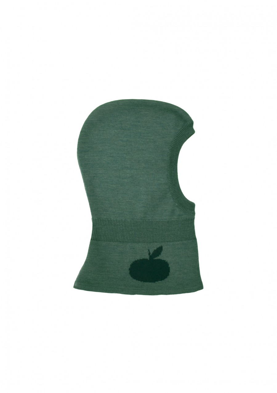 Balaclava green merino wool with apple FW22452
