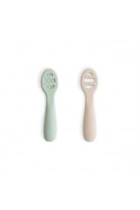 Mushie First Feeding Spoon - Cambridge Blue/Shifting Sand