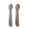 Mushie Silicone Feeding Spoons 2-Pack- Stone/Cloudy 2360272