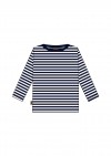 Striped top with snap buttons on the neck navy blue/ white stripes 0107_F25022