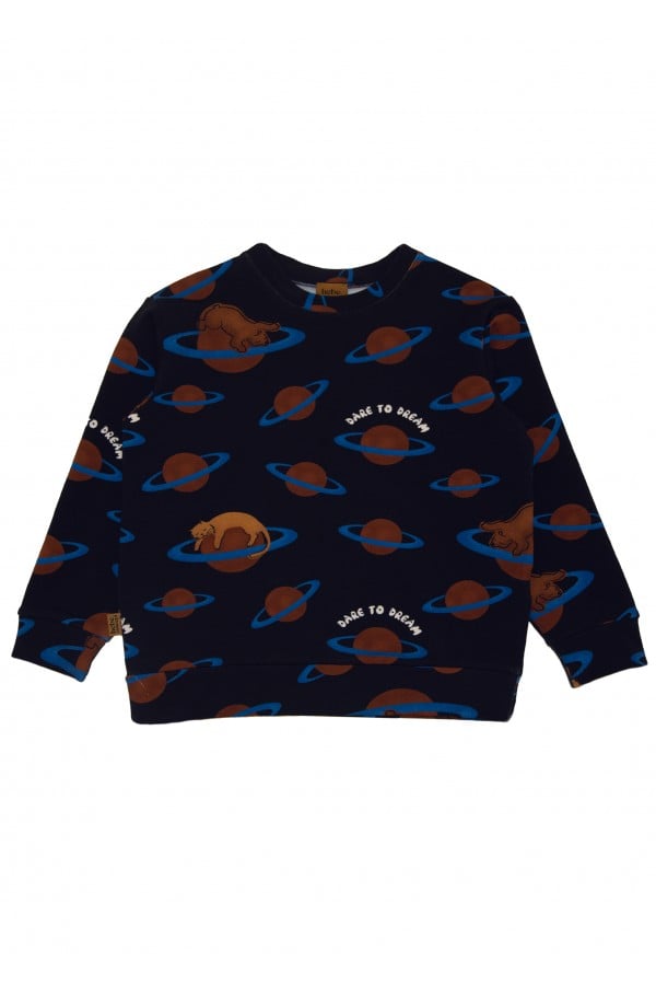 Sweatshirt with allover planet print FW24055