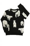 Black sweater with penguins merino wool ZJA1007