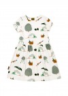 Dress off-white with goose print SS24014L