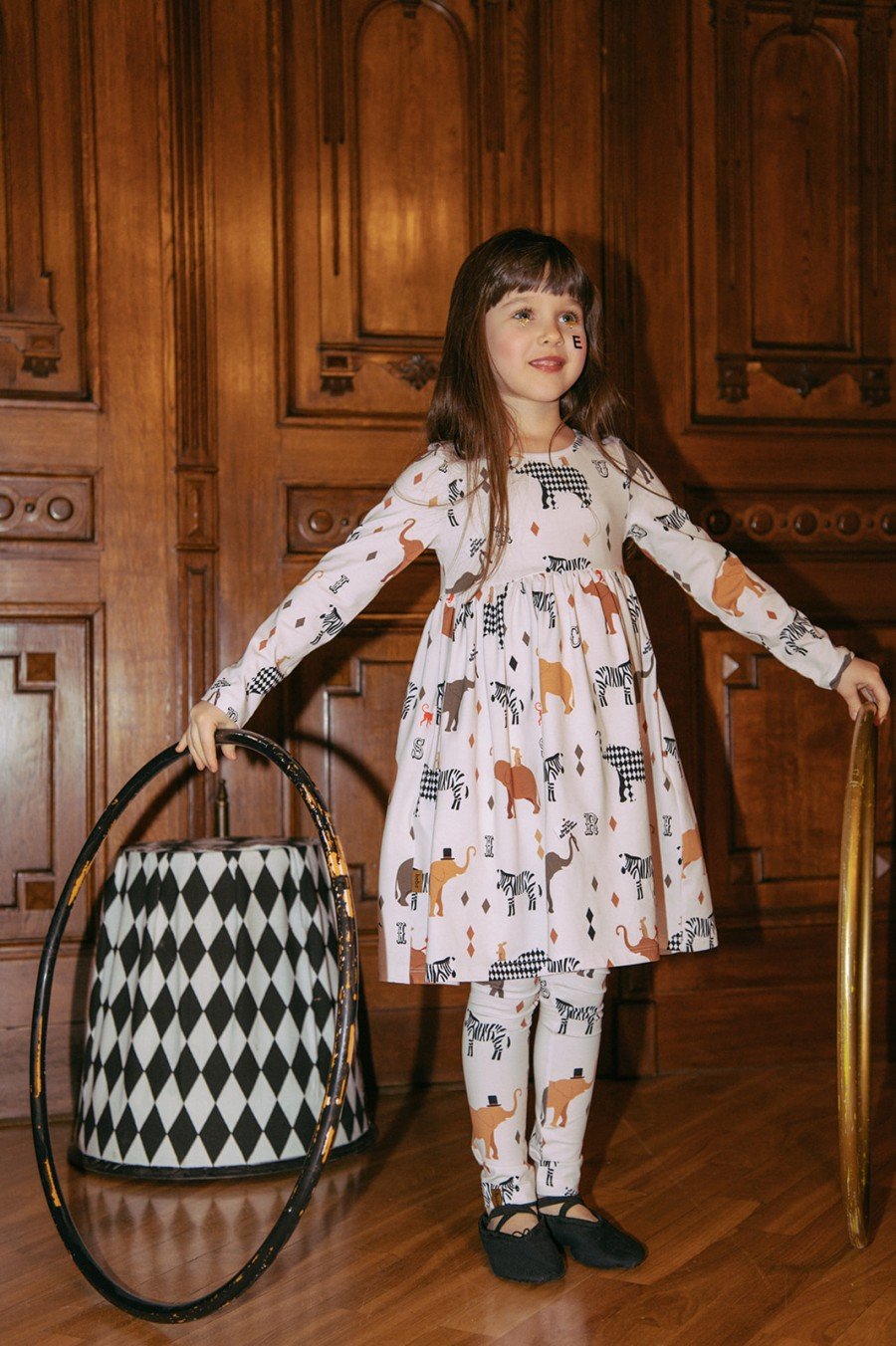 Dress with circus print FW23004