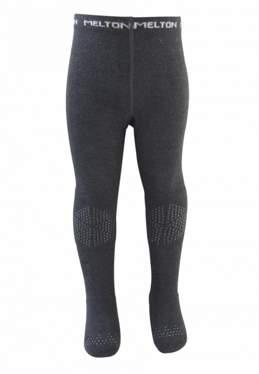 Cotton tights - anti-slip, dark grey melange 91004-4-180