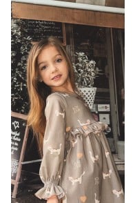 Dress with all-over cat print