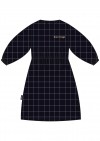 Dress blue checkered with embroidrey bon voyage for female FW21137