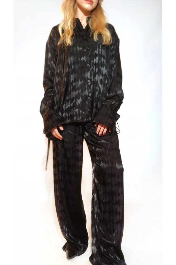 Black festive pants, long 0049_LM055