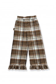 Pants flannel with ruffles and pockets  brown/blue checkers