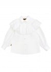 Blouse white with ruffle FW23241L