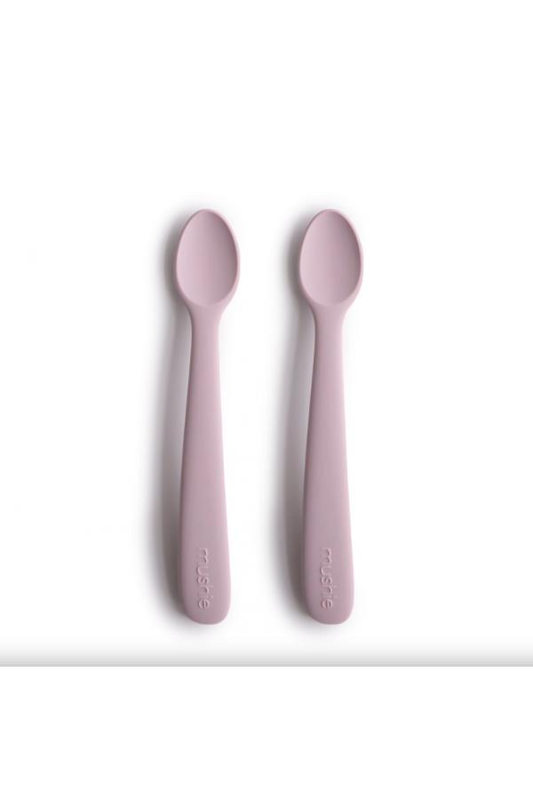 Mushie Silicone Feeding Spoons 2-Pack- Soft Lilac 2360442