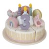 Wooden birthday cake pink LD8015