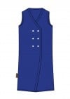 Wrap dress linen dark blue with buttons SS24372